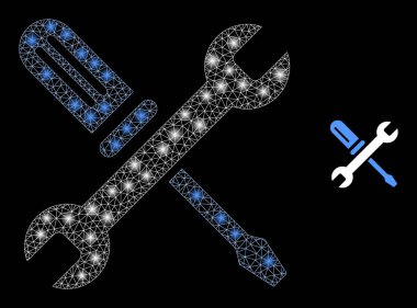 Parlak Kablo Çerçeve Benekleri ile Vektör Ağ Onarım Araçları