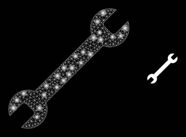 Vektör Ağ Ayarları Parlak Ağ Fişekleri ile Gear