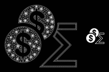 Parlak Tel Çerçeve Benekli Vektör Ağ Doları Özeti