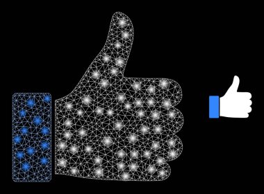 Parlak Gövde Yıldızlarıyla Vektör Ağ Başparmağı