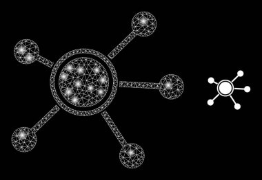 Vektör Ağ Bağlantıları Parlak Ağ Noktaları