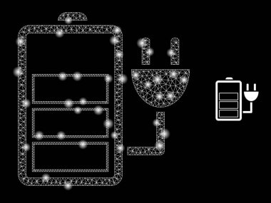 Parıldayan Ağ Fişekleri ile Vektör Ağ Şarj Bataryası