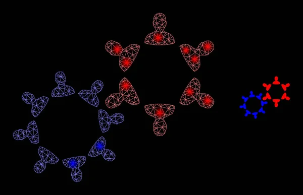 Colaboración del usuario web de malla vectorial con puntos de canal de luz — Vector de stock