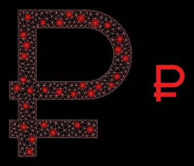 Parlak Ağ Yıldızlarıyla Vektör Ağ Ruleti Sembolü