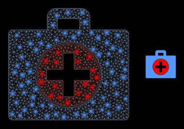 Parlak Ağ Alevleriyle Vektör Ağı Tıbbi Durumu