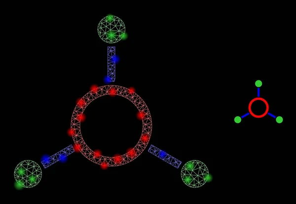 Ligações Vector Mesh Net Masternode com Majestic Constellation Dots — Vetor de Stock
