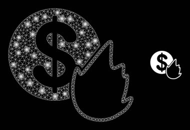 Parlak Ağ Noktalarıyla Vektör Ağı Ateşlenmiş Para