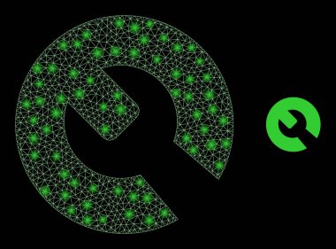 Parlak Kablo Çerçeve Parlamaları ile Vektör Ağ Onarım Anahtarı