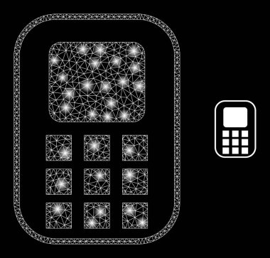 Görkemli Ağ Benekleriyle Vektör Ağ Cep Telefonu