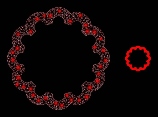 Vector Mesh Net Innerväxel med belyst trådstomme — Stock vektor