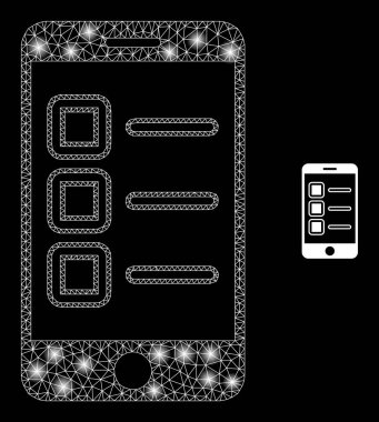 Parlak Gövde Benekli Vektör Ağ Mobil Test Ögeleri