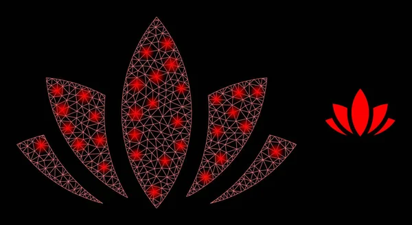 Loto neto de malla vectorial con bengalas de red iluminadas — Archivo Imágenes Vectoriales