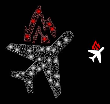 Parlak İskelet Lekeleriyle Vektör Ağ Uçağı Düştü