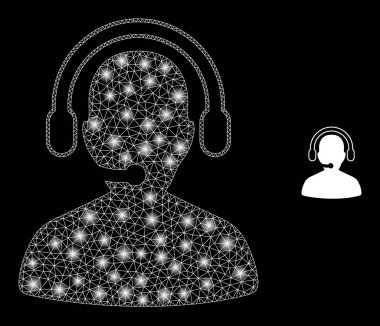 Parlak Takımyıldızı Noktaları olan Vektör Ağ Çağrı Merkezi Operatörü