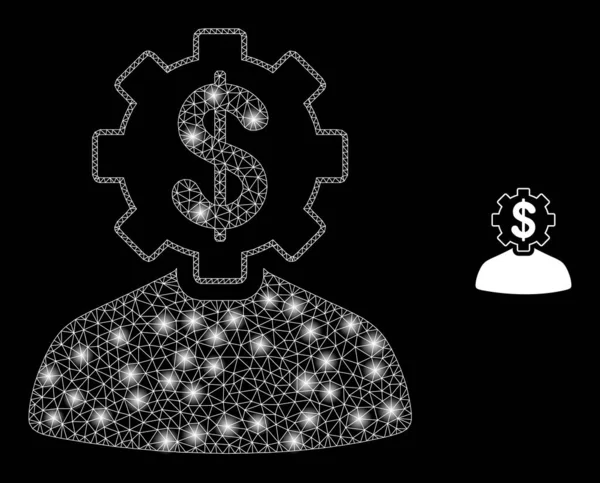 带轻型星座照明弹的矢量网银行家齿轮人 — 图库矢量图片