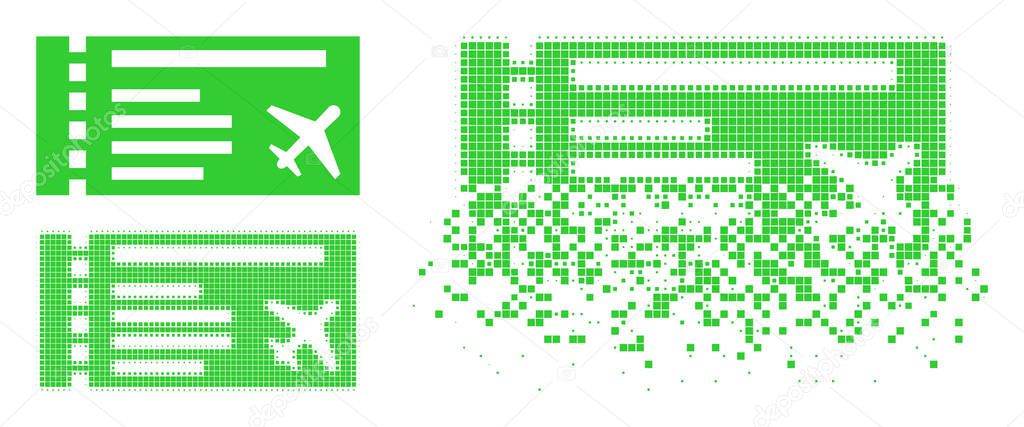 Dissipated Dot with Halftone Airticket Icon