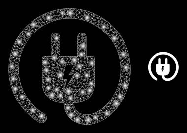 Parıltılı Kablo Çerçeveli Vektör Ağı Elektrik Eklentisi