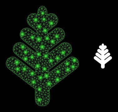 Parlak Kablo Çerçeveli Vektör Ağ Ormanı Ağacı