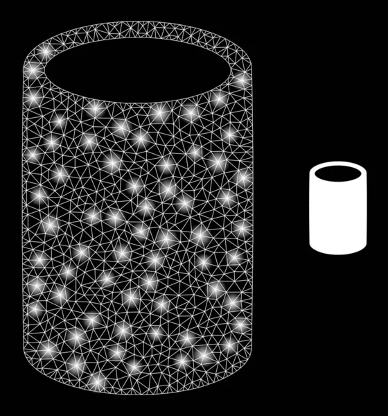 Cilindro neto de malla vectorial con manchas mágicas de constelación — Archivo Imágenes Vectoriales