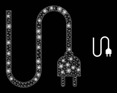 Parlak Takımyıldız Noktalarıyla Vektör Ağı Elektrik Kordonu