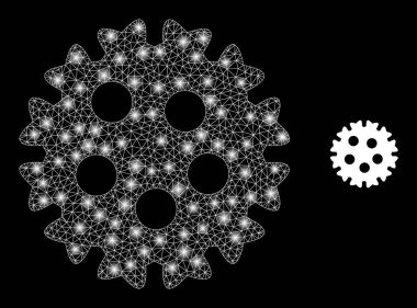 Parlak Takımyıldızı Işıklarıyla Vektör Ağ Koronavirüsü