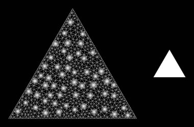 Sihirli Ağ Noktalarıyla Dolu Üçgen Vektör Ağı