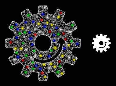 Görkemli Düzensiz Ağ Vites Döndürme Simgesi