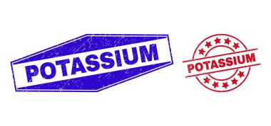 POTASSIUM Kauçuk Damga Mührü Çember ve Altıgen Şekiller