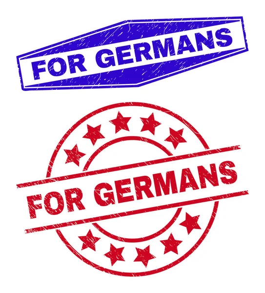 FOR GERMANS Scratched Watermarks in Circle and Hexagon Forms — Stock Vector