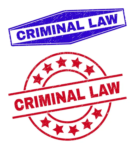 CRIMINAL LAW Corroded Watermarks in Round and Hexagonal Forms — Stock Vector