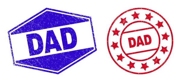 Selos de selos impuros DAD em formas de círculo e hexágono — Vetor de Stock