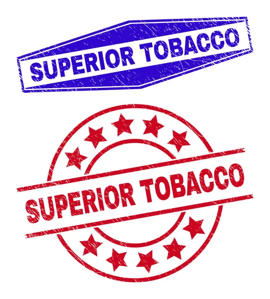 TABAC SUPÉRIEUR Badges impurs en cercle et hexagonaux — Image vectorielle