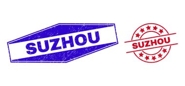 SUZHOU Çember ve Altıgen Şekillerinde Aşınmış Damgalar