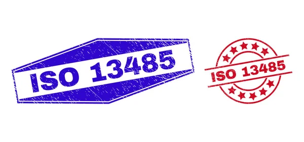 ISO 13485圆形和六角形状的不清洁水印 — 图库矢量图片