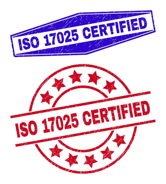 ISO 17025 CERTIFIED Unclean Stamp Seals in Circle and Hexagonal Forms — Stock Vector