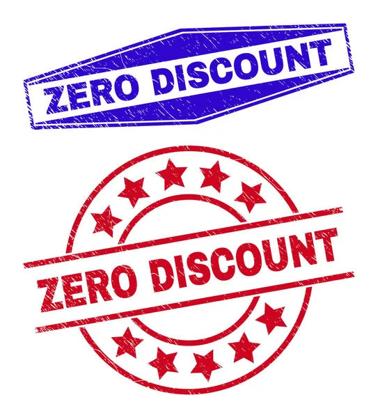 ZERO DISCOUNT Scratched Watermarks in Circle and Hexagon Forms — Stock Vector