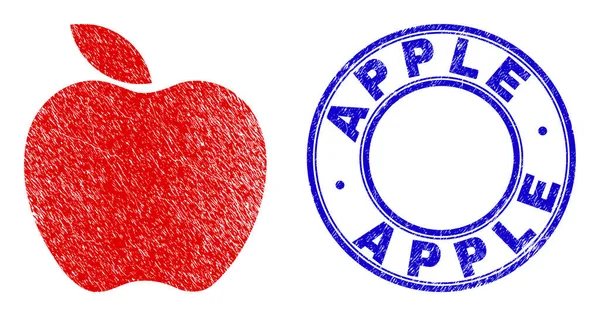 Distress Apple Cider Stamp Seal et Apple Fractal Composition des articles de soi — Image vectorielle