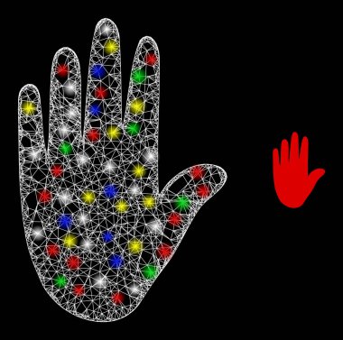 Işık Kesişen Ağ Durdurma El Simgesi