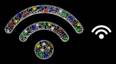 Aydınlatılmış Düzensiz Ağ Kablosuz Ağ Simgesi