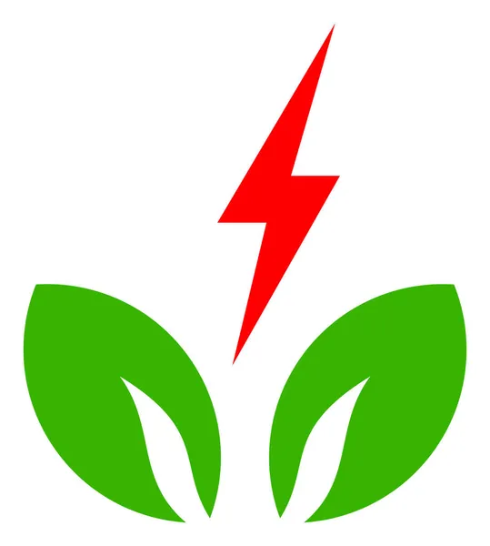 Illustrazione dell'icona dell'elettricità ecoelettrica vettoriale — Vettoriale Stock