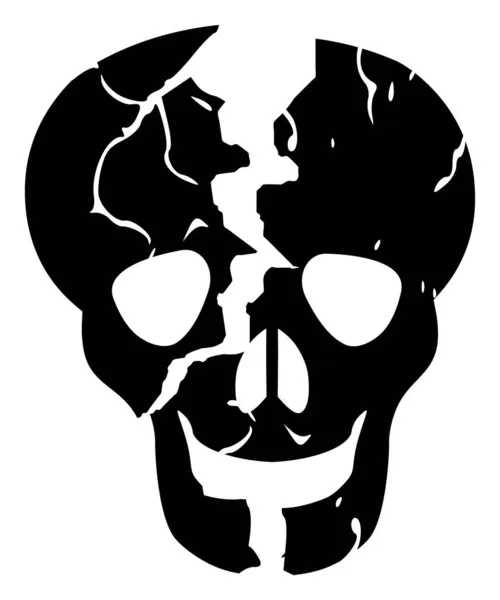 Vector Broken Skull Icon Illustration — Stockvektor