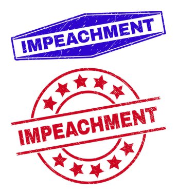 IMPEACHMENT Yuvarlak ve Altıgen Şekillerde Aşınmış Damga Mührü