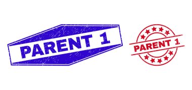 Ebeveyn 1 Çember ve Altıgen Biçimlerde Aşınmış Rozetler