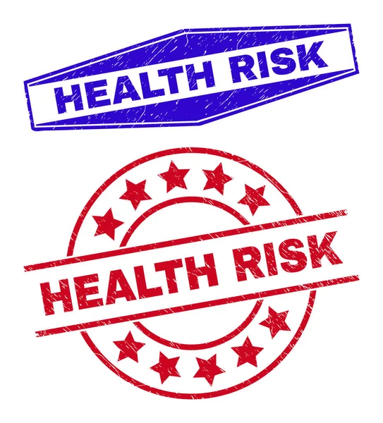 HEALTH RISK Unclean Seals in Circle and Hexagonal Forms — Stock Vector