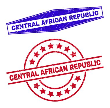 CENTRAL AFRİKAN Kauçuk Damgalar Yuvarlak ve Altıgen Biçimli