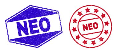 Çember ve Altıgen Şekiller İçinde Neo Kirli Mühürler