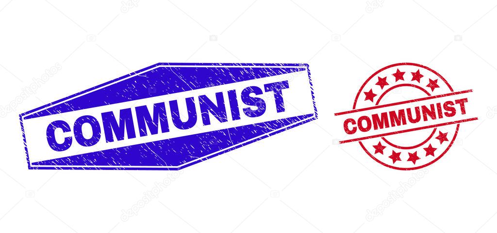 COMMUNIST Textured Badges in Round and Hexagon Forms