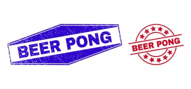 BİR PONG Yuvarlak ve Hexagon Şekillerinde Kirli Pullar