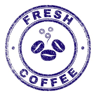 FRESH Kahve Mavi Yuvarlak Lastik Rozet İçinde Simge