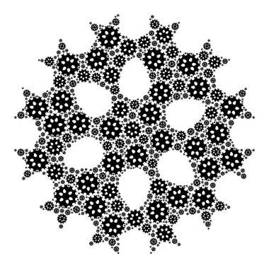 Virüs Hücresi Fraktal Simge Kolajı